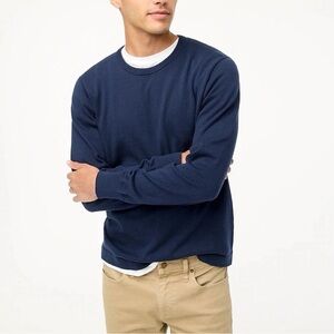 J.CREW Men’s Crewneck Navy Blue 100% Cotton Long Sleeve Tee Sweater. Size Large